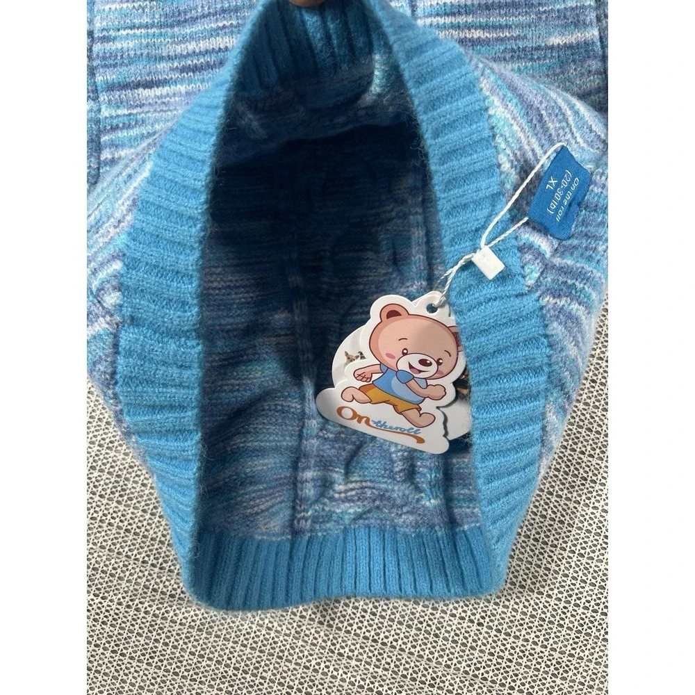 On the roll Warm Dog Sweater XL Blue Acrylic Winter Apparel‎ (20-30 Libras)